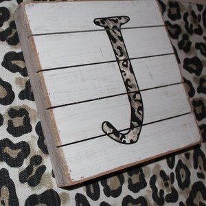 Letter "J" Cheetah Wall Decor 8x8
